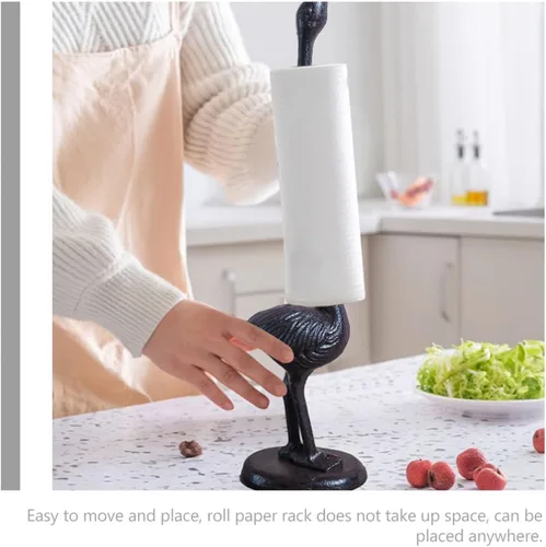 Vista 7 de EXCEART Soporte para toallas de papel flamenco, soporte para rollo de papel higiénico de animales, soporte único para toallas de cocina, dispensador