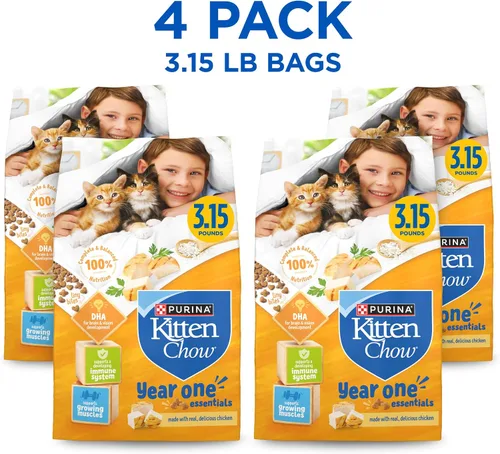 Vista 3 de Purina 1780015021 Kitten Chow - Alimento seco para gatitos con sabor a pollo, 3.15 libras