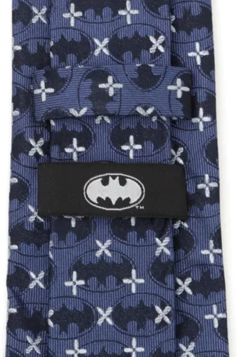 Vista 4 de Cufflinks Inc. Corbatas de seda de Batman, azul (Blue Cross)