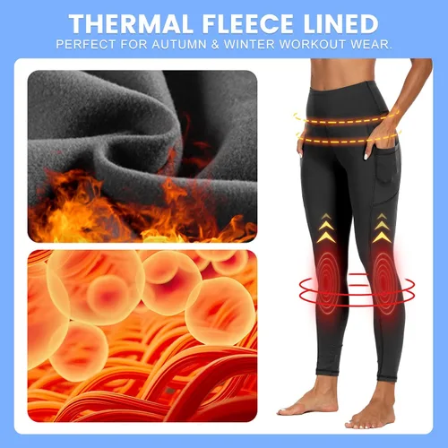 Vista 2 de GAYHAY Leggings con bolsillos para mujer, tallas regulares y grandes, pantalones de yoga capri de cintura alta, control de abdomen, compresión