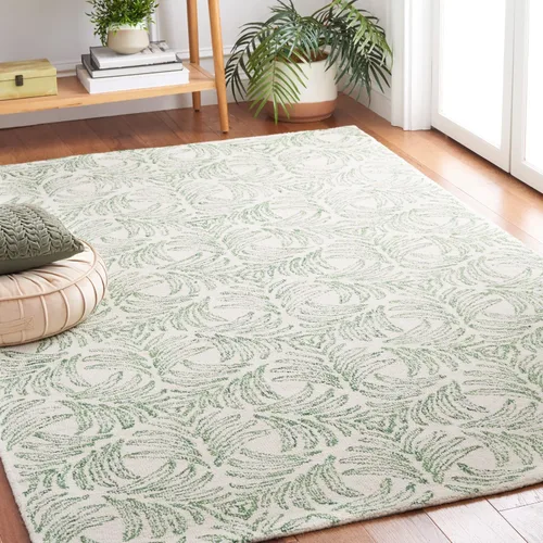 Vista 9 de SAFAVIEH Jardin Collection - Alfombra de pasillo, 2 pies 3 pulgadas x 8 pies, marfil y azul, mezcla de lana hecha a mano, ideal para zonas de alto