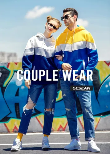 Vista 2 de Gesean - Sudadera con capucha para hombre, diseño de bloques de color, estilo suéter, manga larga, casual, con bolsillo