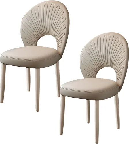 Vista 18 de JKGHK Dining Chairs, Leather Kitchen Chairs, Upholstered Armless Dining Room Chair, Accent Living Room Side Chair with High Backrest, for Cafe Black