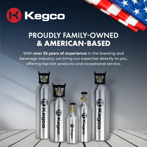 Vista 9 de Kegco 3PB5-RED 5 lb. Tanque de aluminio de Co2 con acabado epoxi rojo eléctrico
