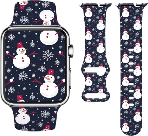 Vista 9 de Holiday Watchband Compatible with Apple Watch 38mm 40mm 41mm 42mm 44mm 45mm 49mm Women Men,Soft Silicone Cute Sport Strap for Apple Watch Ultra
