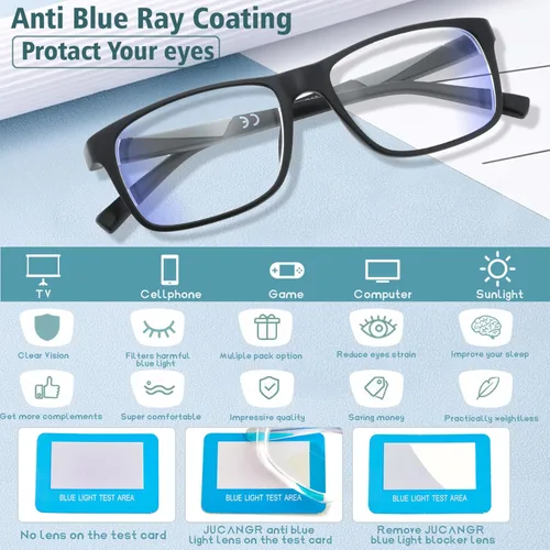 Vista 4 de Gafas de visión miope para hombres y mujeres con visión de visión de visión de visión hipermetropía gafas de computadora con luz azul