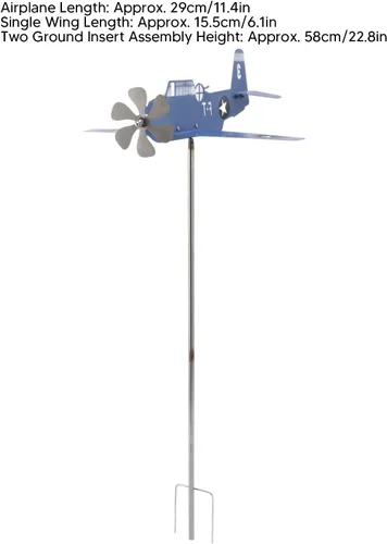 Vista 3 de Paleta meteorológica, molinos de viento, adornos de hierro de acero inoxidable para exteriores, molino de viento para jardín, patio, césped