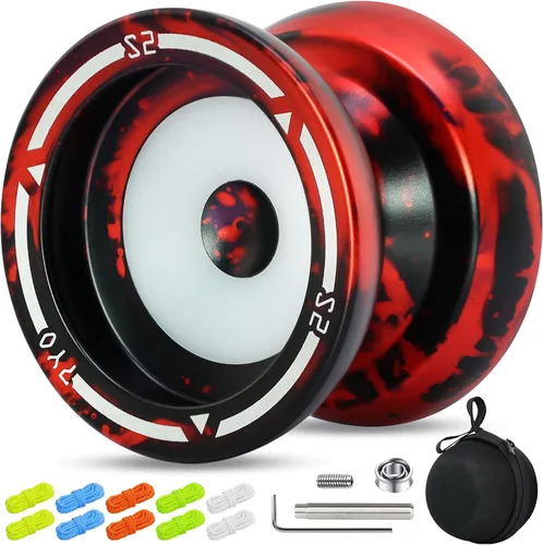 Vista 9 de Yoyo profesional S2 para niños y adultos, Yo Yo Yo de metal sensible Yoyo que no responde, yoyo de doble propósito + rodamiento KK + 10 cuerdas +