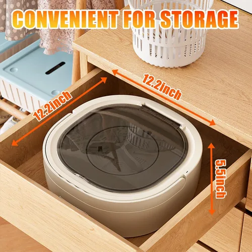 Vista 3 de Lavadora portátil, mini lavadora de 16 litros mejorada con cesta giratoria, 3 modos de limpieza profunda para ropa interior, ropa de bebé, camisa