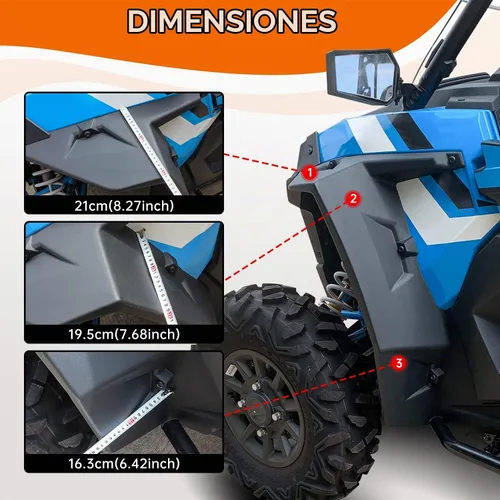Vista 6 de 2 guardabarros delanteros XXL extendidos para RZR XP 1000 2014-2023