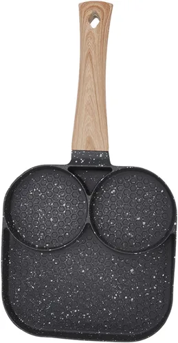 Vista 5 de Sartén antiadherente 3 en 1, sartén para huevos, sartén seccional para desayuno que evita que se pegue resistente al calor, sartén dividida