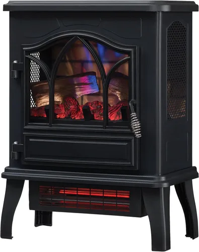 Vista 6 de duraflame® Calentador eléctrico de estufa de chimenea de cuarzo infrarrojo 3D, negro