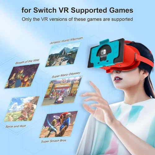Vista 4 de VR Headset - Designed for Nintendo Switch LCDOLED, VR Glasses with Adjustable HD Lens, Compatible with Virtual Reality Gaming Experience(Blue and
