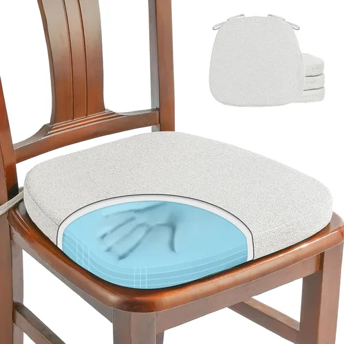Vista 27 de SINOSSO 1 paquete de cojines de espuma viscoelástica para silla de comedor, tela tejida amigable de 16 pulgadas en forma de U, cómoda almohadilla