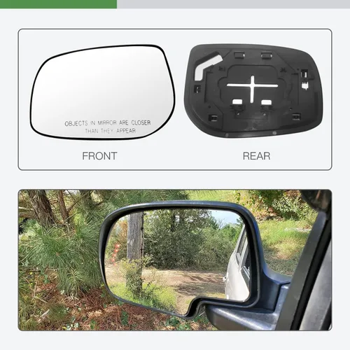 Vista 2 de SCITOO Espejo retrovisor lateral para Toyota Yaris sin calefacción, repuesto plano cromado para 2007-2012