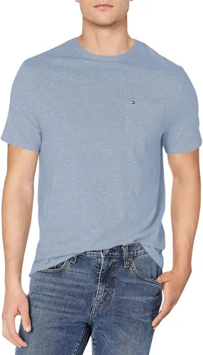 Vista 2 de Tommy Hilfiger - Camiseta esencial de manga corta, de algodón, con bolsillo y cuello redondo para hombre