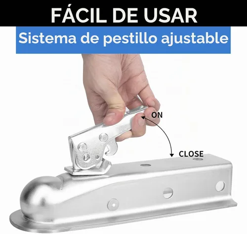 Vista 7 de METOWARE Acoplador Recto de Lengua de Remolque para Bola de 2", Acoplador de Remolque de Ancho de Canal de 2", 3,500LBS
