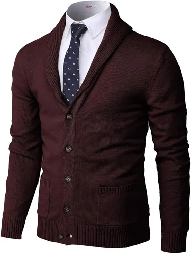 Vista 8 de H2H - Suéter casual para hombre, con ajuste cómodo, cuello esmoquin, de tela suave Cmocal050-negro