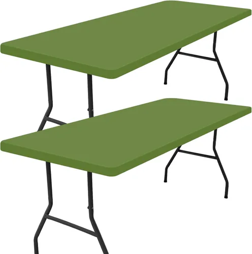 Vista 45 de Smiry - Mantel rectangular de vinilo con respaldo de franela elástica ajustada para mesas plegables de 2 pies, manteles impermeables y lavables