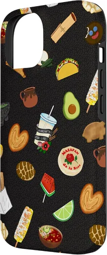 Vista 2 de Funda para iPhone 14 Black Antojitos Mexican Food Latino Tacos Pan Dulce