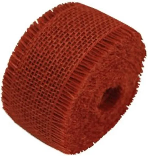 Vista 4 de Cinta de arpillera natural de 2.5 pulgadas, rollo de 10 yardas con bordes deshilachados