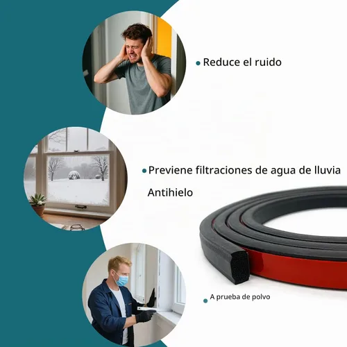 Vista 5 de Sello rectangular de goma de espuma, autoadhesivo, goma de espuma EPDM, para barco, automóvil, RV, marina, puertas de garaje/ventana y más, ancho
