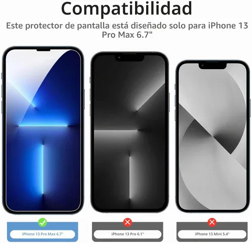 Vista 2 de NEW'C - Paquete de 4, 2 vidrios templados para iPhone 13 Pro Max y 2