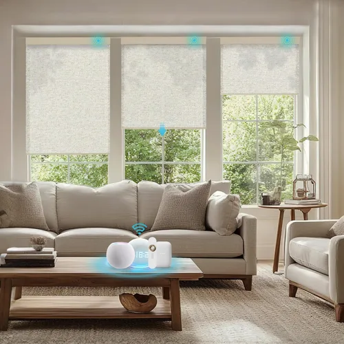 Vista 25 de Persianas motorizadas con control remoto, persianas enrollables opacas completas, funcionan con Homekit Alexa y Google Assistant, persianas solares