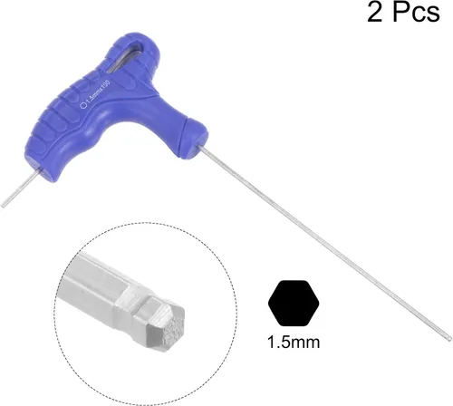 Vista 3 de uxcell Llave hexagonal de extremo de bola de 0.059 in, llave inglesa con mango en T, acero métrico CR-V, 2