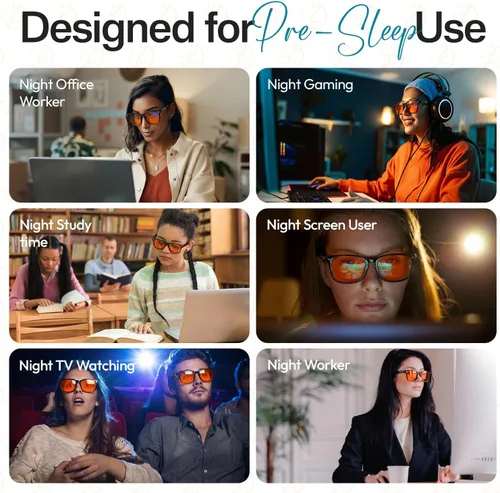 Vista 6 de Sleep ZM Blue Light Blocking & Light Sensitivity Glasses with 14 Lens Types