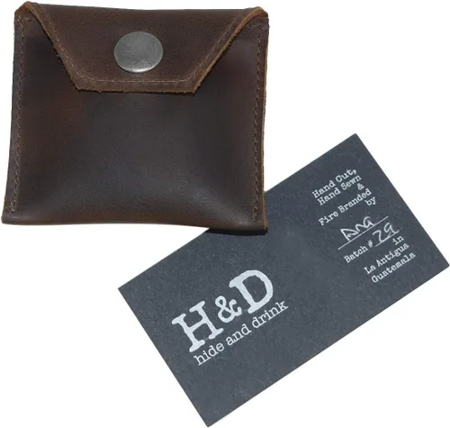 Vista 6 de Hide Drink Funda de cuero rústico para tampón bolsa para preservativos secreto hecho a mano Bourbon Marrón Classic