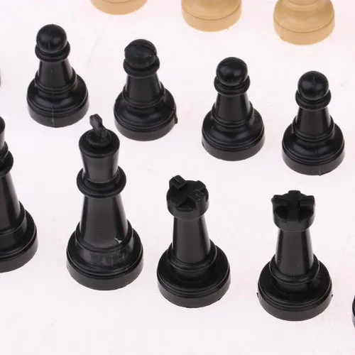Vista 5 de 32 piezas de plástico tradicional torneo accesorios de ajedrez peones ajedrez