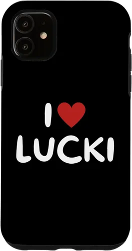 Vista 12 de Funda con corazón rojo para iPhone 16 I Love Lucki