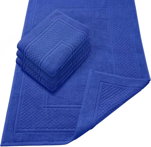 Vista 25 de Avalon Towels Juego de 2 tapetes de baño absorbentes 100% algodón, color beige, tapetes de baño de secado rápido para baños (22 x 34 pulgadas)