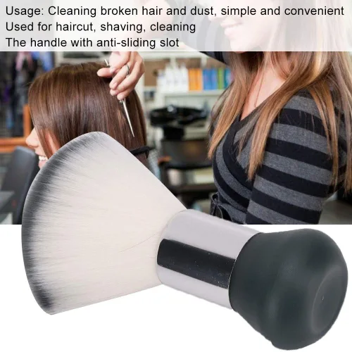 Vista 4 de Chrees Cepillo de plumero para el cuello, cepillo de barrido de pelo suave y roto para peluquería, cepillo de limpieza de cabello roto, herramienta