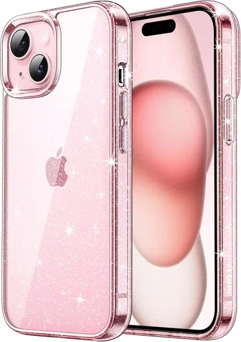Vista 10 de JETech - Funda con purpurina para iPhone 15 de 6.1 pulgadas, funda brillante a prueba de golpes, bonita y brillante para mujeres y niñas (negro)