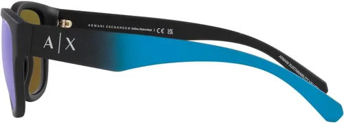 Vista 4 de Armani Exchange - Gafas de sol para hombre, montura negra mate, lentes gris oscuro, 2.126 in