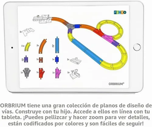 Vista 5 de Paquete de expansión de vías de tren de madera de 68 piezas con puente arqueado, barcaza de locomotora, muelle, punto de control de parada y salida