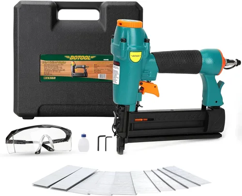 Vista 8 de DOTOOL Clavadora neumática, calibre 18, pistola de grapas de aire 2 en 1, acepta clavos de 2 pulgadas y grapas de corona de 1-5/8 pulgadas, con Negro
