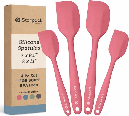 Vista 18 de Starpack - Juego de espátulas de silicona «Scrape & Stir» (2 piezas) – Juego de espátulas resistentes al calor a 600 °F – Espátulas de cocina