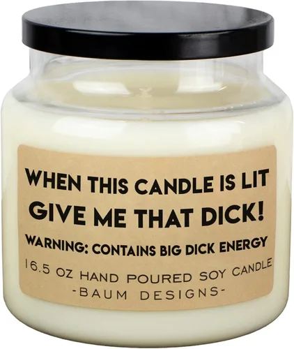 Vista 3 de When This Candle is Lit Give Me That Dick (Dame tu pene cuando esta vela esté encendida) - Vela de soja de 16.5 onzas (cosecha de manzana)