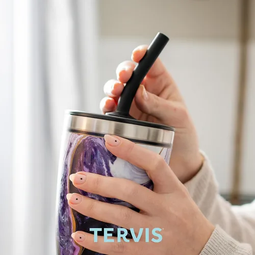 Vista 6 de Tervis Traveler - Vaso aislado de acero inoxidable con triple pared y recubrimiento en polvo, mantiene las bebidas frías y calientes, 30 onzas