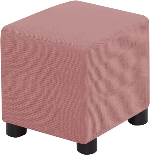 Vista 10 de Funda para Otomán Cuadrada Plegable de Almacenamiento Fundas para Otomán Jacquard Elásticas Cubo Reposapiés Fundas para Taburete ProZtector con Beige