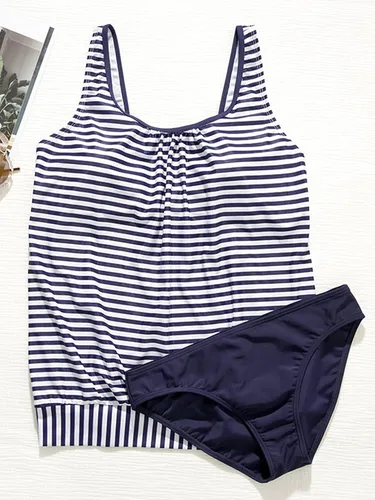 Vista 2 de BIKINX - Trajes de baño tankini de 2 piezas para mujeres, talla extragrande, con control de abdomen