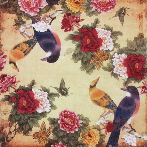 Vista 3 de ALINK Decoupage - Servilletas de papel, servilletas de fiesta de té con estampado de pájaros, 20 unidades, 2 capas, 13 x 13 pulgadas