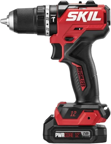 Vista 10 de SKIL PWR CORE 12 Kit de taladro de martillo de velocidad variable 3 en 1 sin escobillas de 12 V 1/2 pulgadas, compacto 3 en 1, con mandril