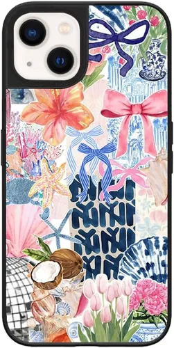 Vista 23 de Funda para iPhone 7 Plus/8 Plus, diseño moderno y estético de playa costera, parte trasera de policarbonato duro brillante, parachoques de TPU