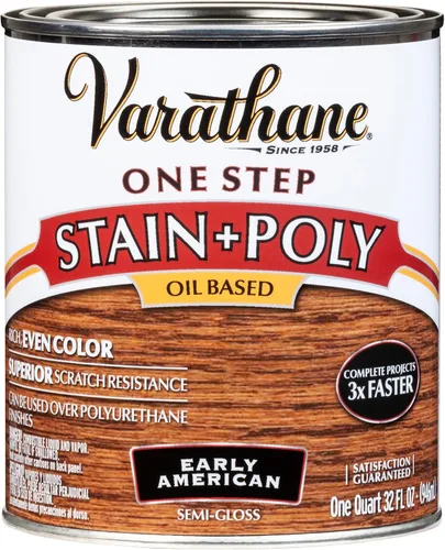 Vista 7 de Varathane 225243H Tinte de un paso a base de aceite + Poli, cuarto de galón, Nuez Americana Dorada