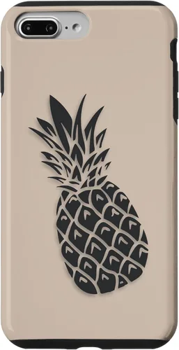 Vista 12 de Black Dark grey Pineapple on Tan beige for Pineapple lovers Case for iPhone 16