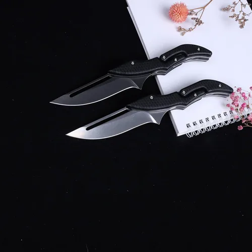 Vista 5 de MASALONG Residual Wings KNI191 Damascus / 5cr15 cuchillo plegable de acero (hoja de lavado de piedra con parte trasera recta+vaina)